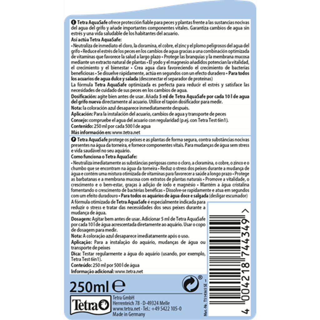 Tetra Aquasafe 100 ml Imagen secundaria del producto