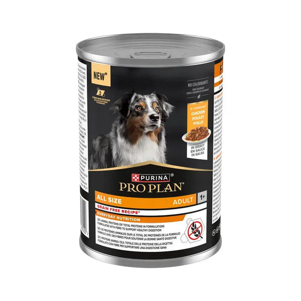 Purina Pro Plan All Size Adult Grain Free con pollo en salsa lata para perros 400 g