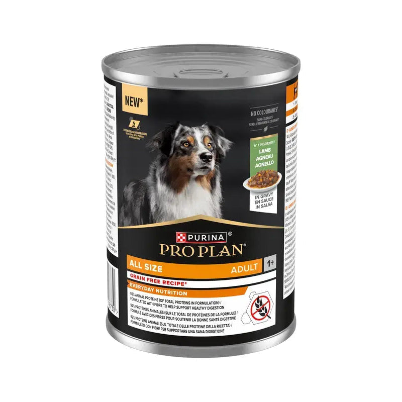 Purina Pro Plan All Size Adult Grain Free con cordero en salsa lata para perros 400 g