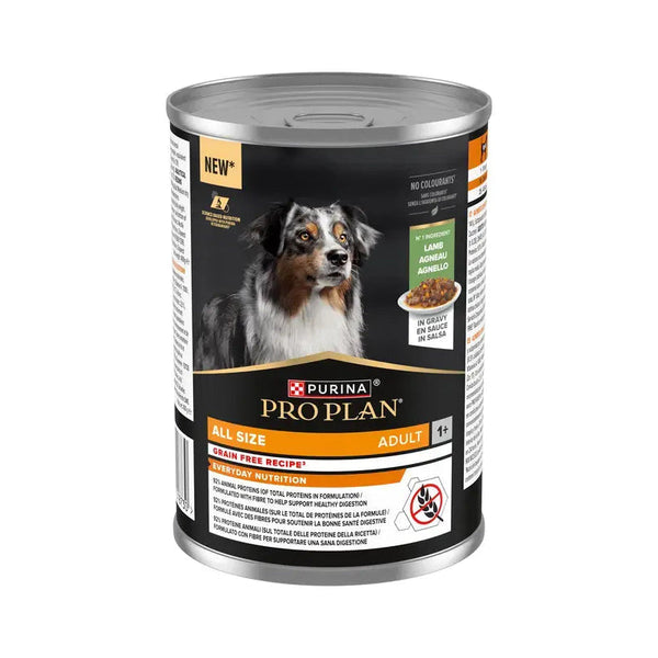 Purina Pro Plan All Size Adult Grain Free con cordero en salsa lata para perros 400 g