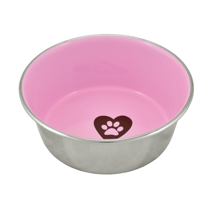 inoxidable antideslizante love paw rosa 0,36 l