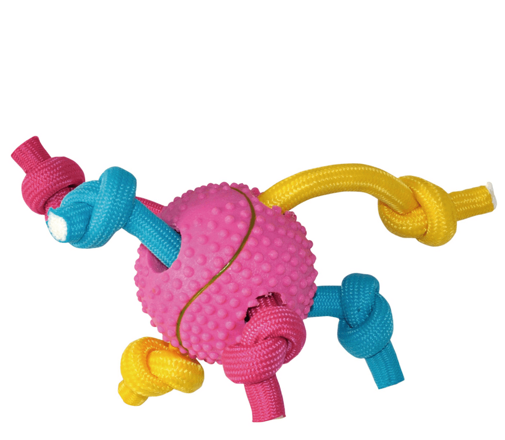 Nayeco Pelota con cuerda Tricolor 6 cm 1u Imagen secundaria del producto