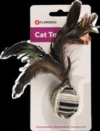 pirin con plumas negro y blanco