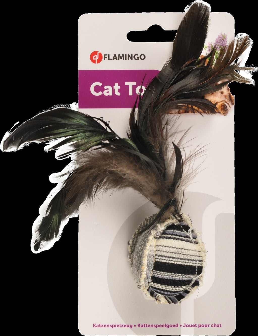 pirin con plumas negro y blanco