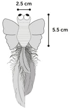 mariposa Alea verd/taronja 17 cm (1un)