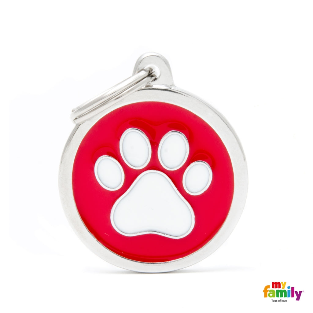 Charms círculo rojo petjada blanca