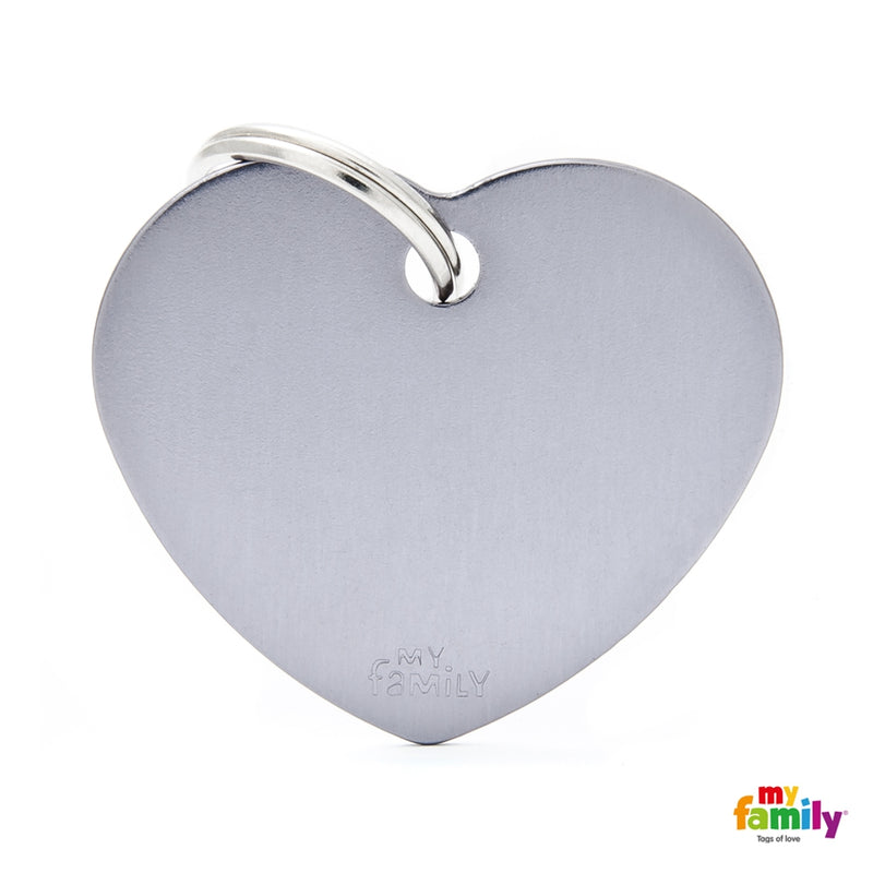 Basic aluminio corazon L gris
