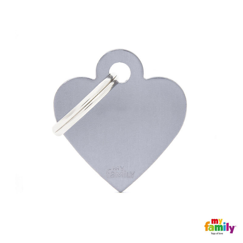 Basic aluminio corazon S gris