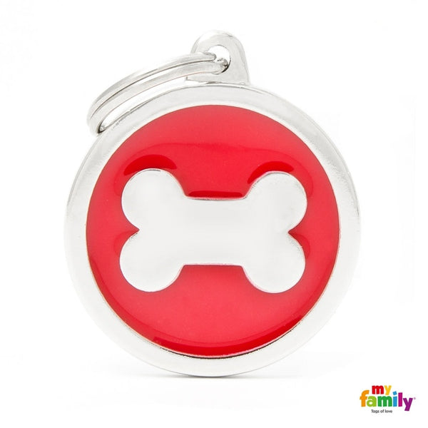 Classic medalla hueso rojo