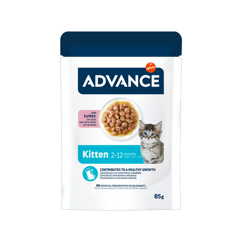 Advance Kitten con pavo Pouch para gatos