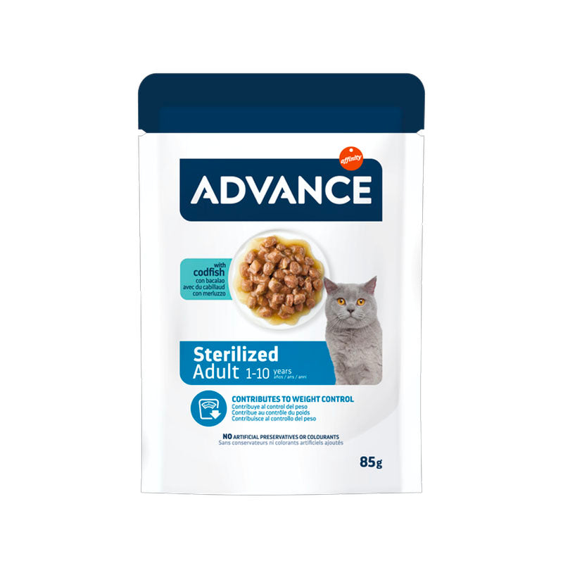 Advance Sterilised Adult amb bacallà Pouch per a gats Imatge principal del producte