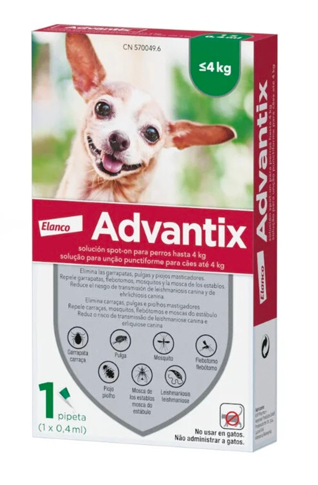 Elanco Advantix pipetas Antiparasitarias para perros (1-4 kg) Imagen secundaria del producto