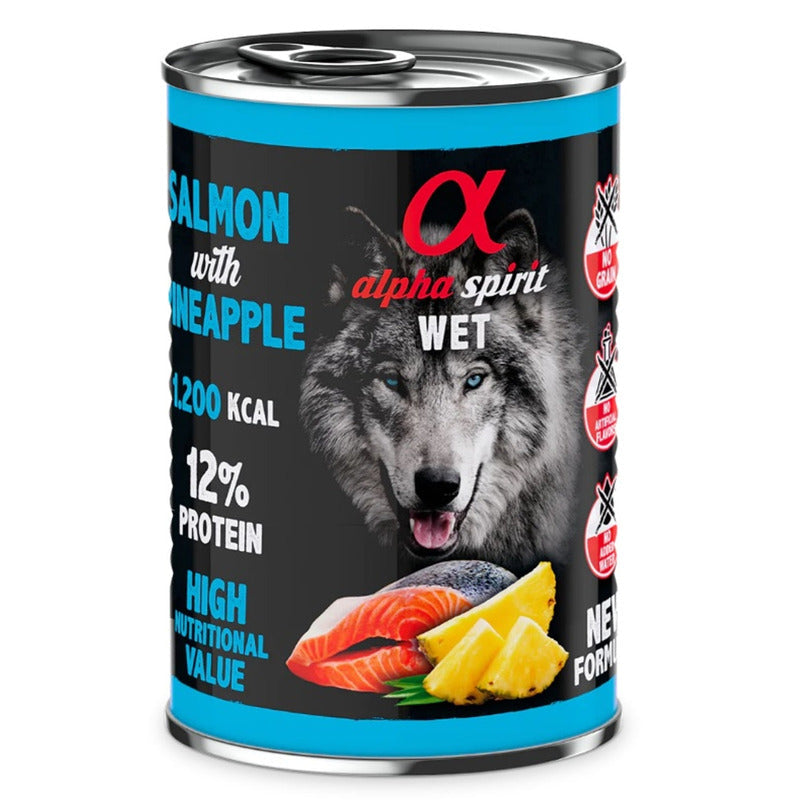 Salmón con piña lata de 400gr para perro