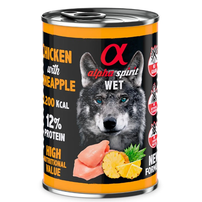 Pollo con piña lata de 400gr para perro