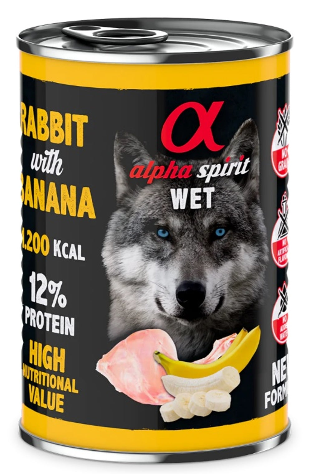 Conill amb plátano llauna de 400 g per a gos