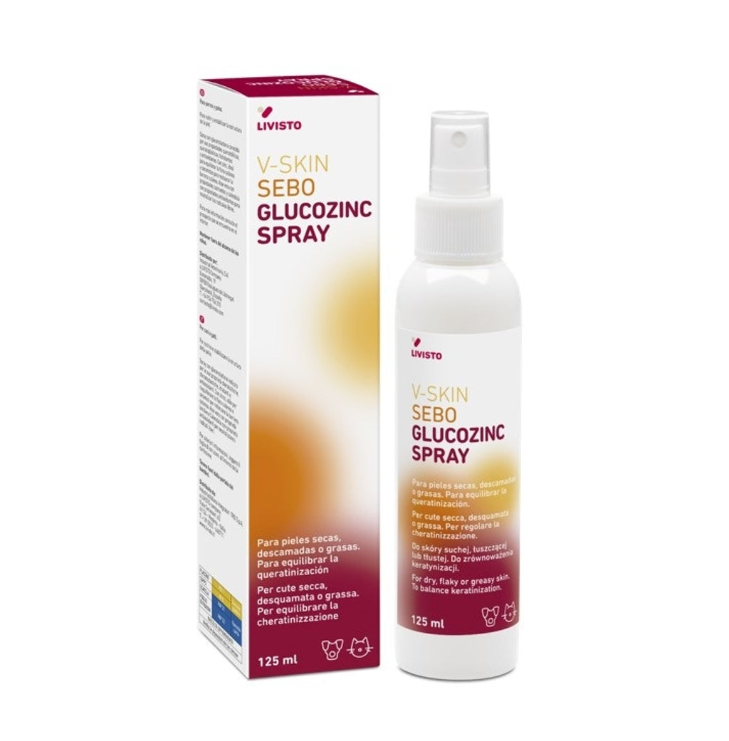 V-skin sebo glucozinc spray para perro y gato 125m