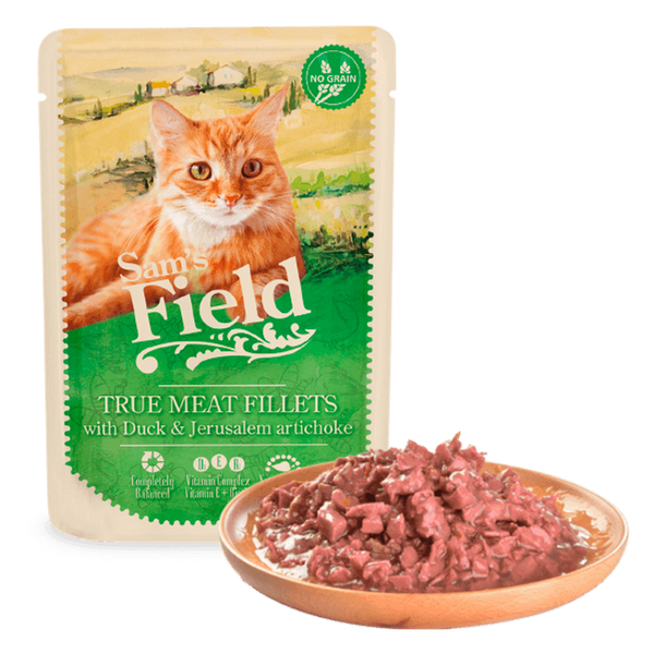 gato filetes pato alcachofa ferusalén sobre 85gr