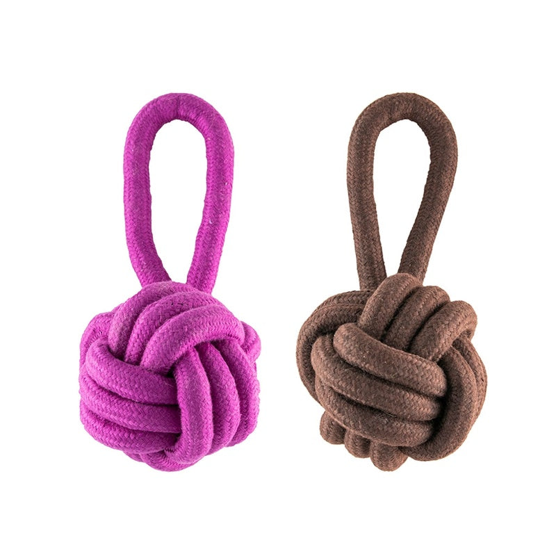 pelota con asa fuerte marrón 13x25cm