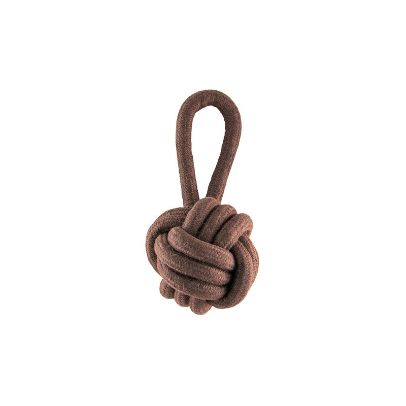 pelota con asa fuerte marrón 13x25cm