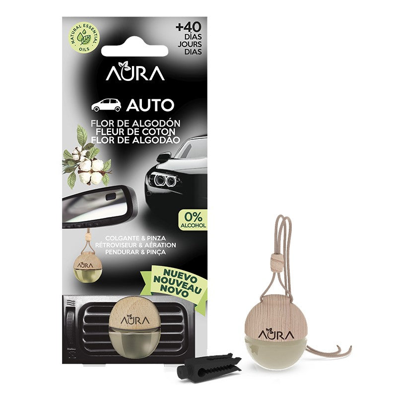 Aura Ambientador de Coche con Pinza Flor de Algodón 6 ml