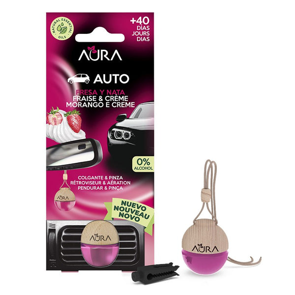 Aura Ambientador de Coche con Pinza Fresa y Nata 6 ml