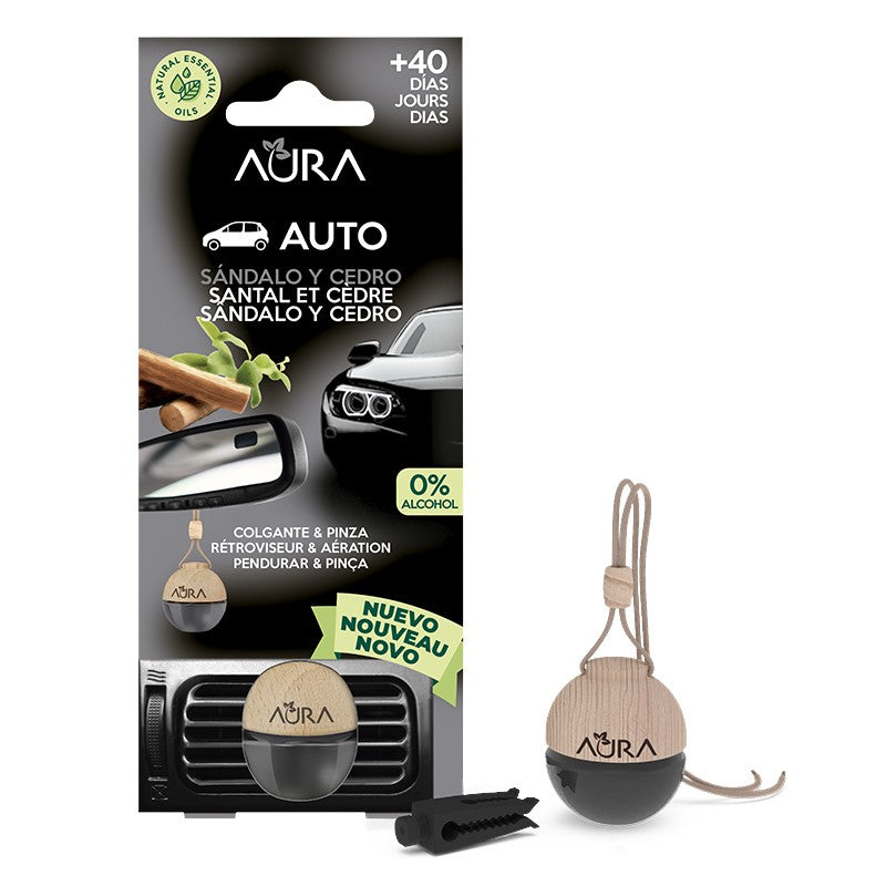 Aura Ambientador de Coche con Pinza Sándalo y Cedro 6 ml Imagen principal del producto