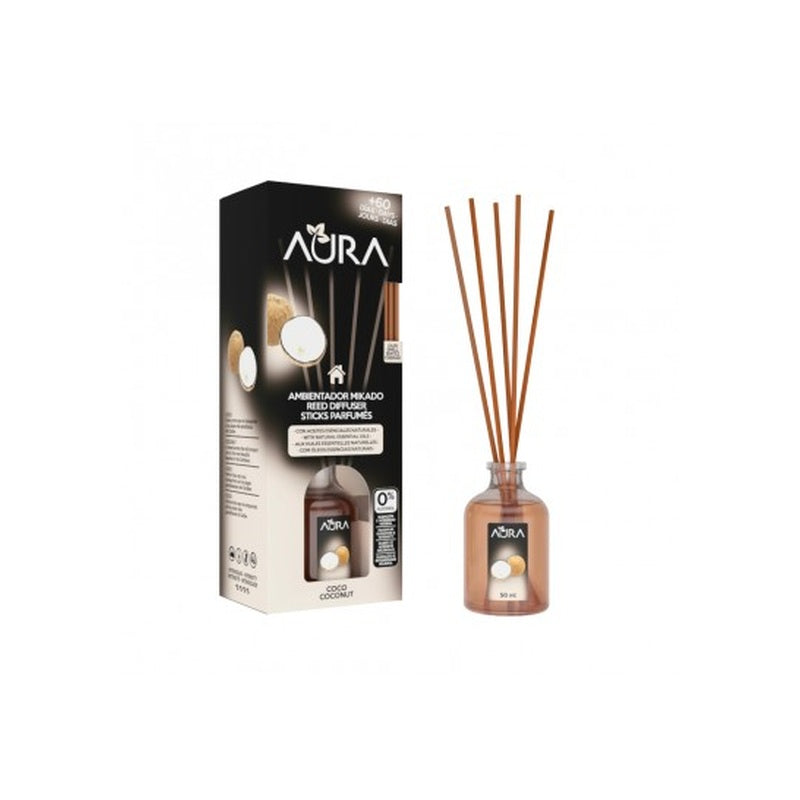 Aura Mikado Coco Tropical 50 ml sobre fondo blanco