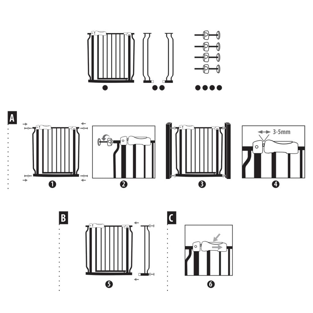 Barrera de seguritat amb puerta 75-110 cm