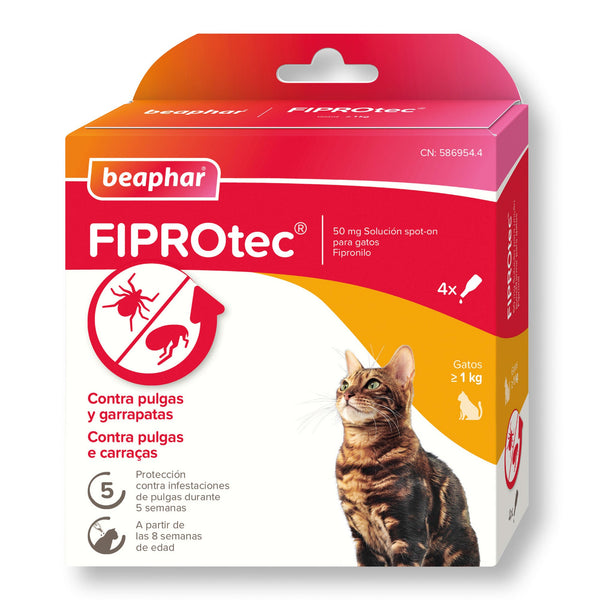 Beaphar Fiprotec para gato 4 pipetas de 0,5 ml