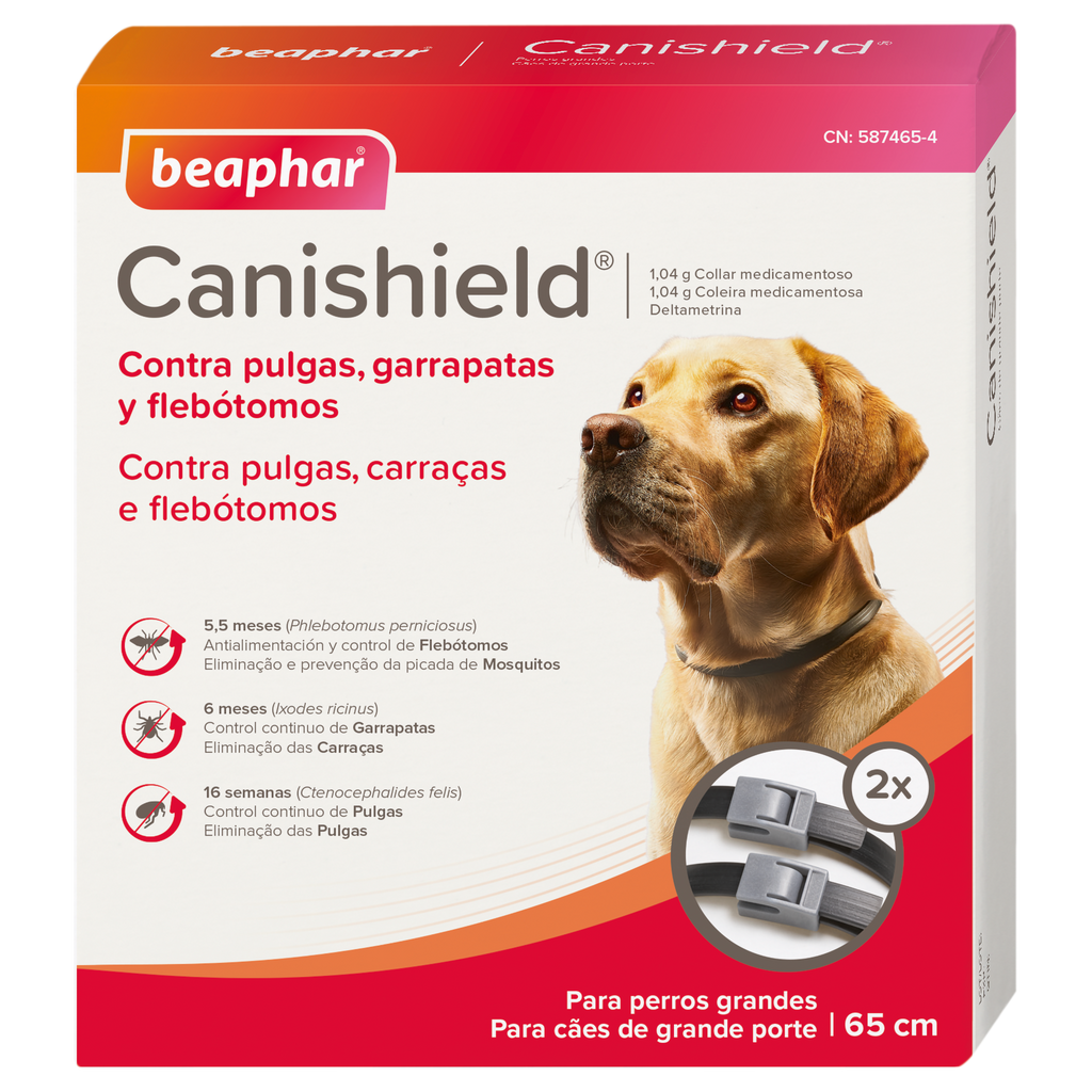 Beaphar Collar Canishield para perros grandes (65 Cm) - 2x65cm