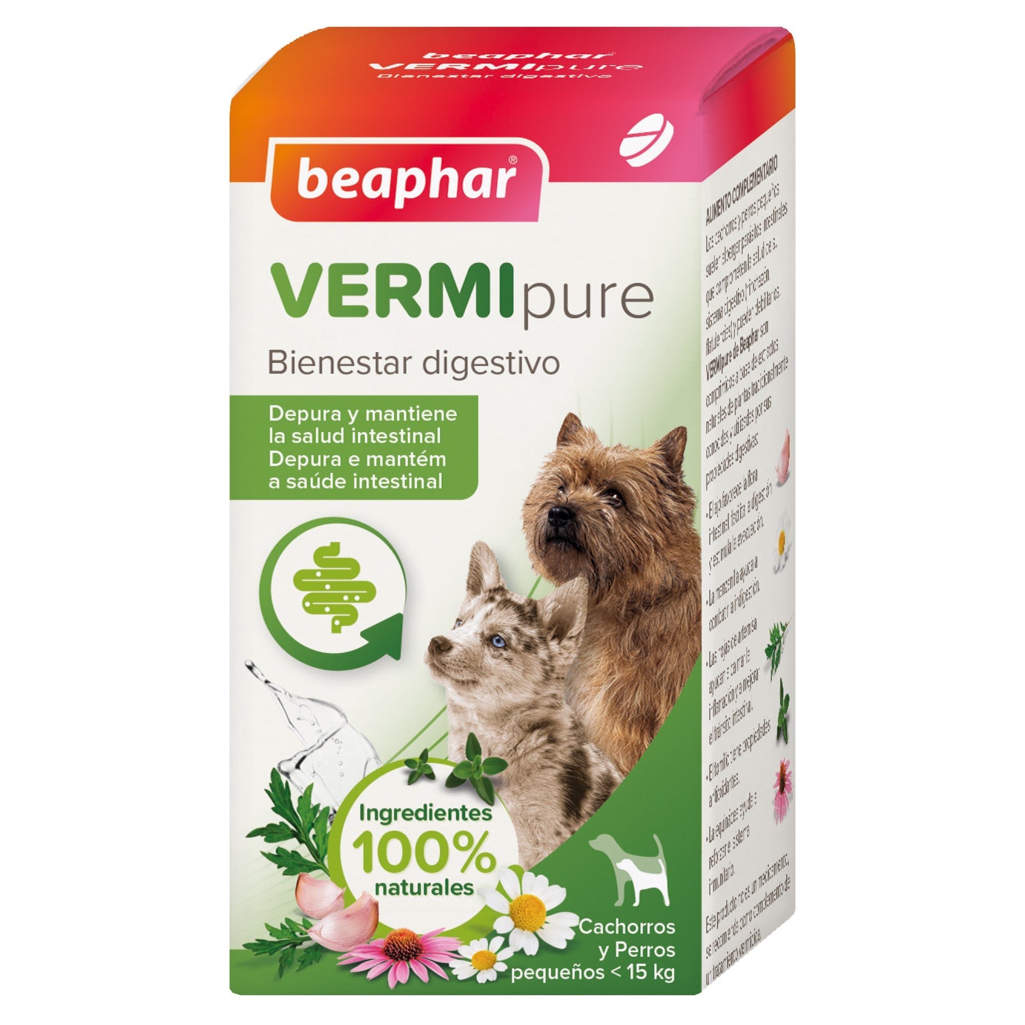 Beaphar Vermipure perros S (<15 kg) 50 comprimidos Naturale