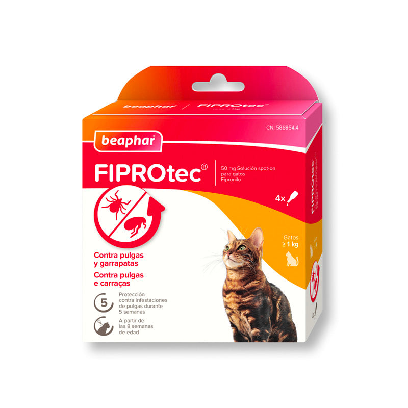 Beaphar Fiprotec per a gat 4 pipetas de 0,5 ml Imatge principal del producte