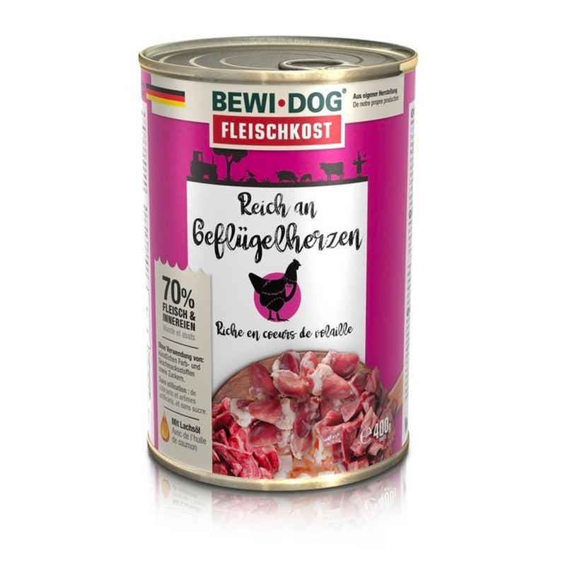 corazón de ave para perros lata
