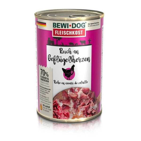 corazón de ave para perros lata
