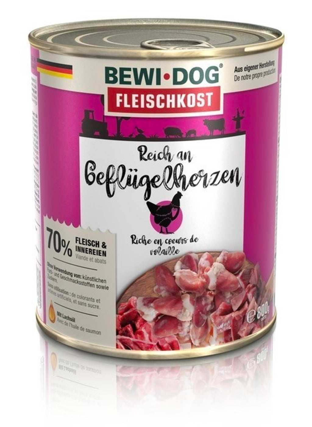 Bewi Dog Corazón de ave para perros lata Imagen secundaria del producto