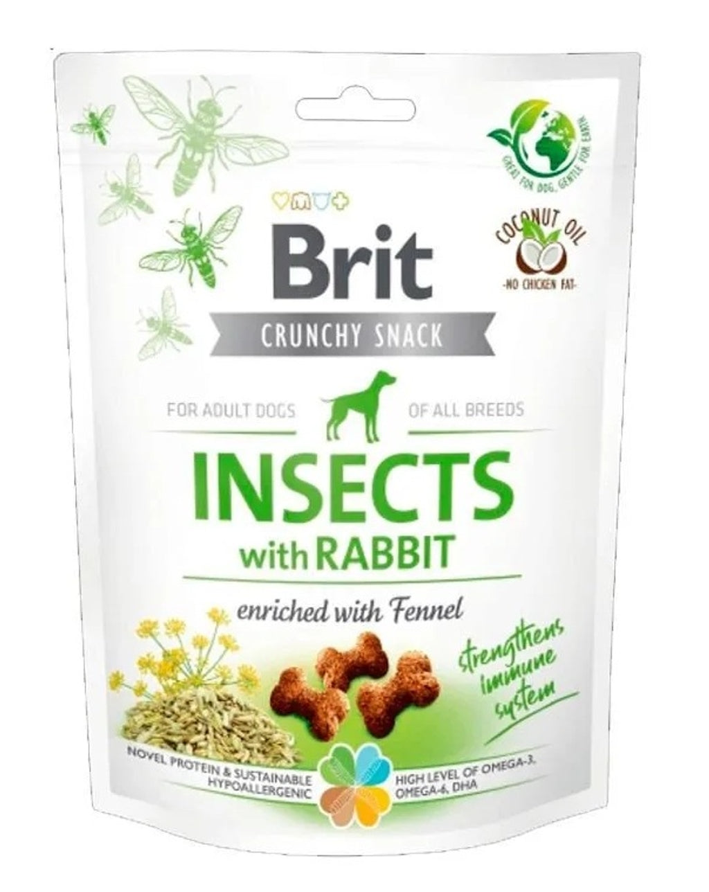 Snack crujiente d'insectos i conill 200 g