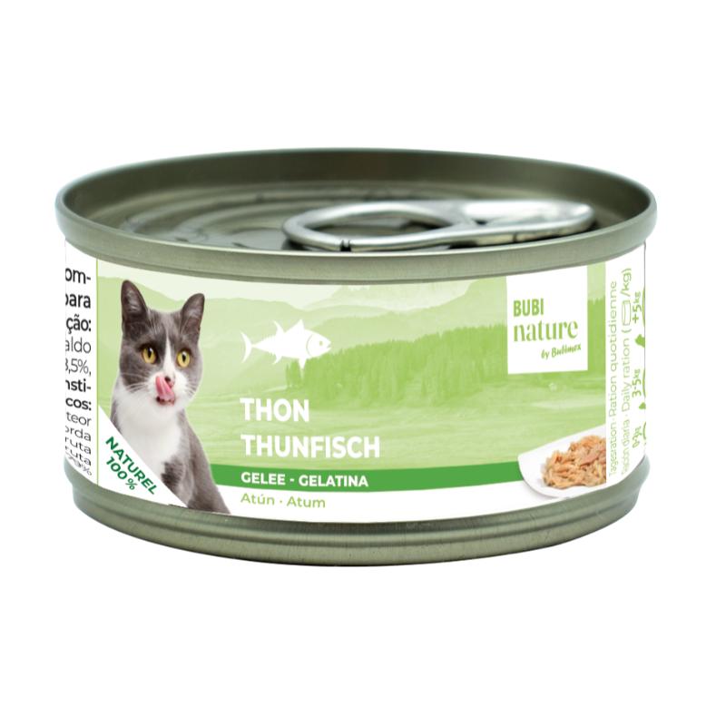Bubimex Bubi Nature Atún en Gelatina 70 g sobre fondo blanco