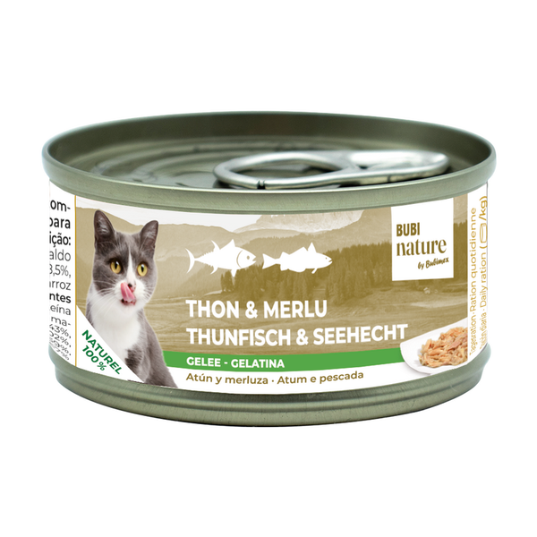 Bubimex Bubi Nature Atún y merluza en gelatina para gatos 70 g