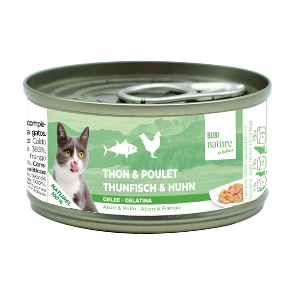 Bubimex Bubi Nature Atún y pollo en gelatina para gatos 70 g