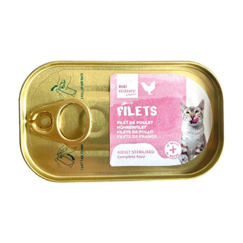 Bubimex Bubi Nature Filets pollo en caldo para gatos esterilizados 85 g