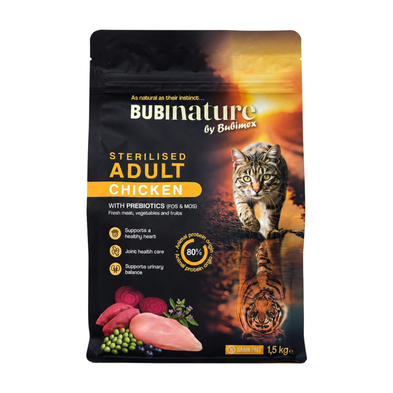 Bubimex Bubi Nature Sterilised Adult Pollo pienso para gatos 1,5 kg