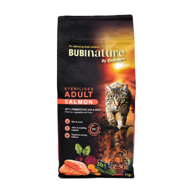 Bubimex Bubi Nature Sterilised Adult Salmón pienso para gatos 6 kg