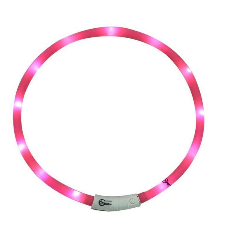 Bubimex collar LED luminoso rosa para perros de 20 a 70 cm Imagen principal del producto