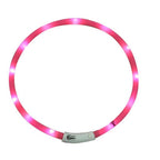Bubimex collar LED luminoso rosa para perros de 20 a 70 cm