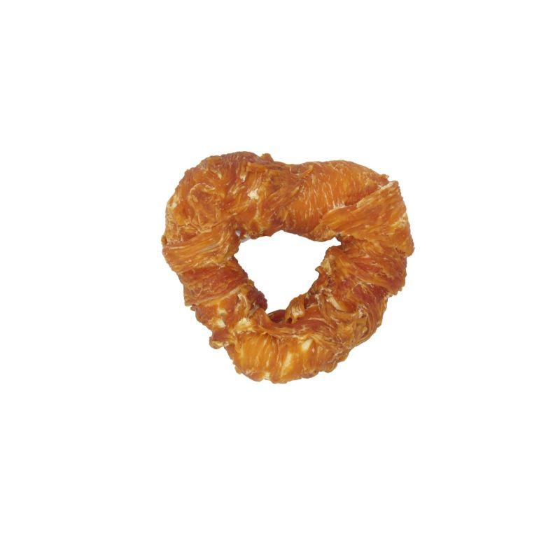 Bubimex corazón de piel de búfalo y pollo 11 cm sobre fondo blanco
