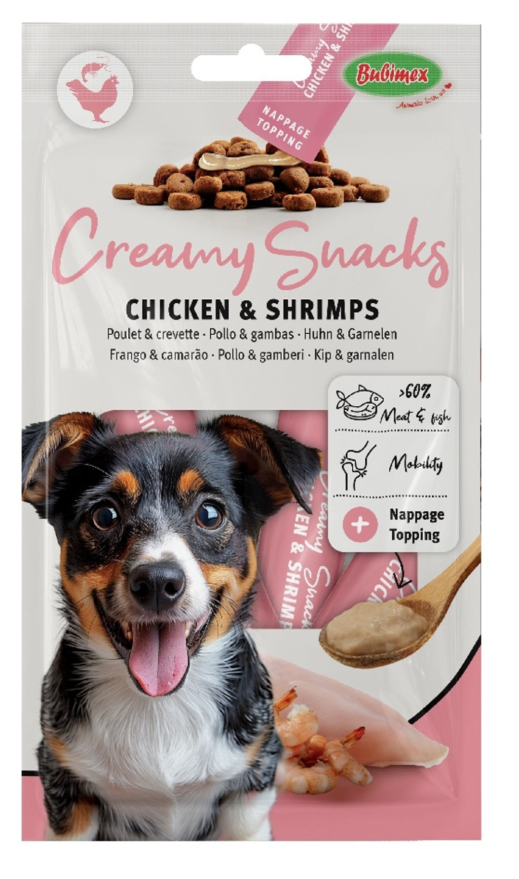 Creamy Snacks Dog Pollastre i Camarones 60 g (4p) Imatge principal del producte