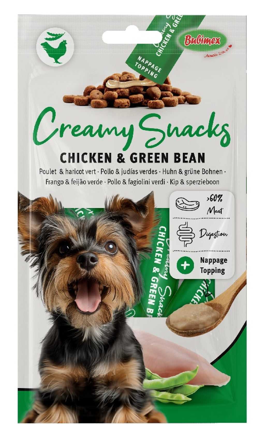 Creamy Snacks Dog Pollastre i Judías verds 60 g (4p) Imatge principal del producte