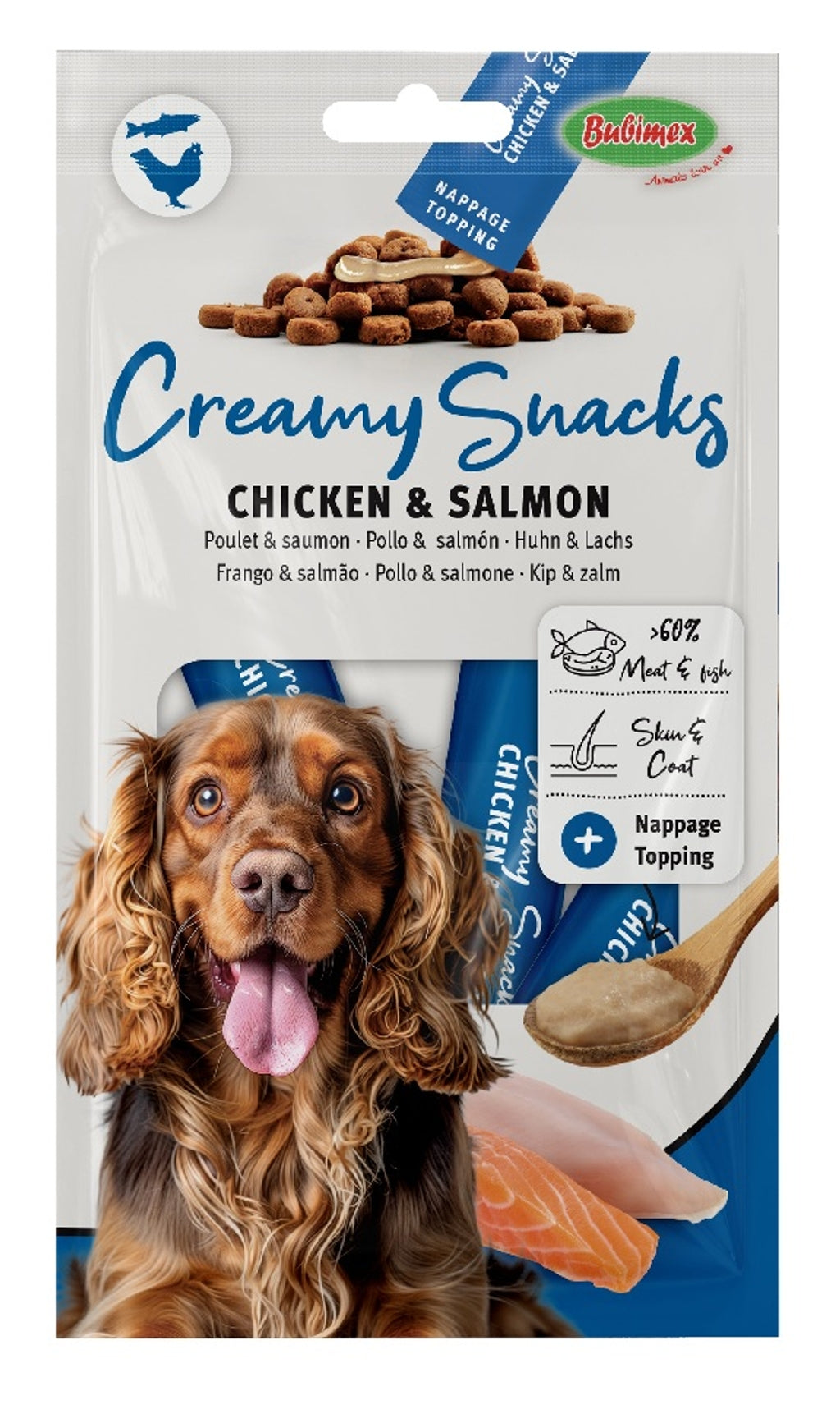 Creamy Snacks Dog Pollastre i Salmó 60 g (4p) Imatge principal del producte