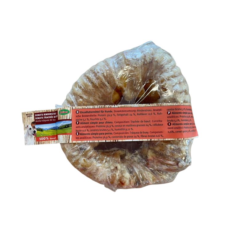 Bubimex donut de tráquea de buey 9–10 cm sobre fondo blanco