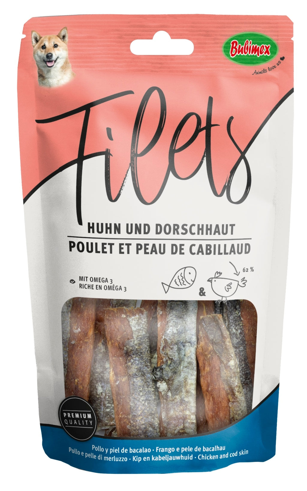 Filets de pollastre amb pell de bacalao 100 g